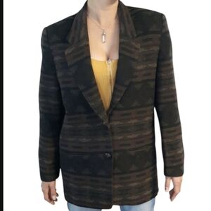 Size 5 Emblem wool blend two button up Blazer